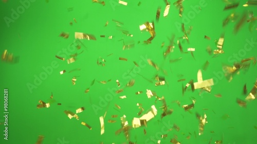 Beautiful golden confetti is falling nice and slow