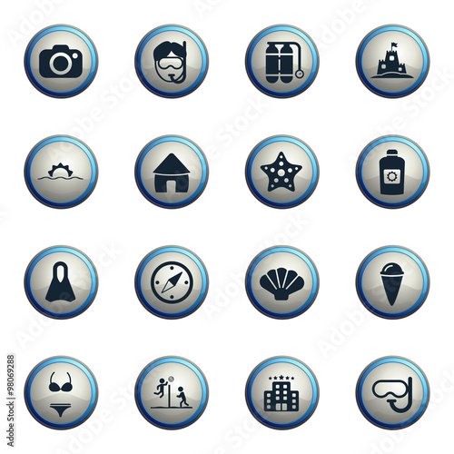 Beach simply icons