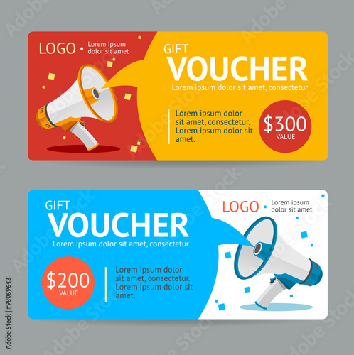 Gift Voucher.Flat Design. Vector