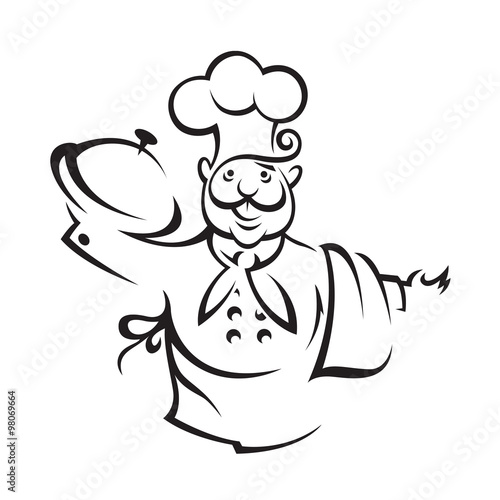 chef with tray of food in hand