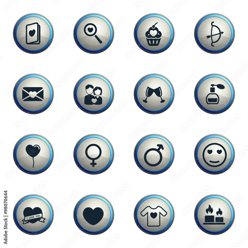 Valentines day simply icons Valentines day simply icons