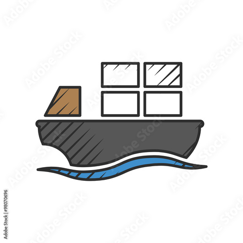 barge  icon on white background