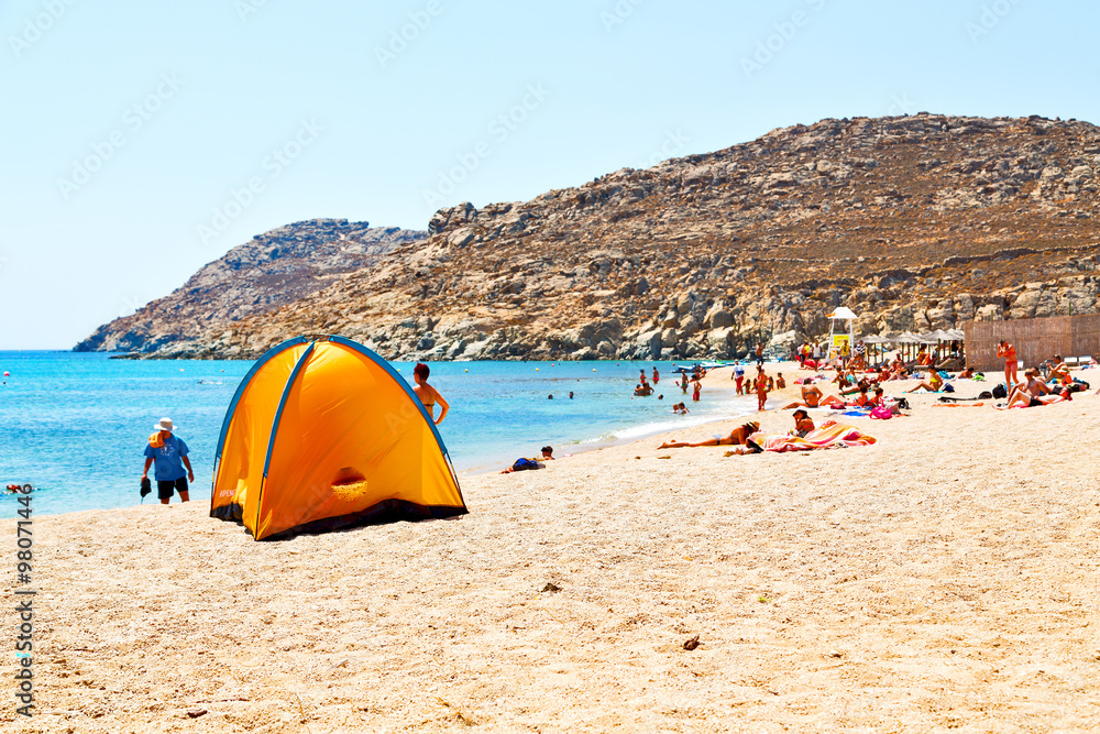 sea and beach in europe greece tent sea and beach in europe greece tent