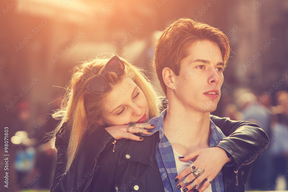 Urban couple outdoors. Urban couple outdoors.
