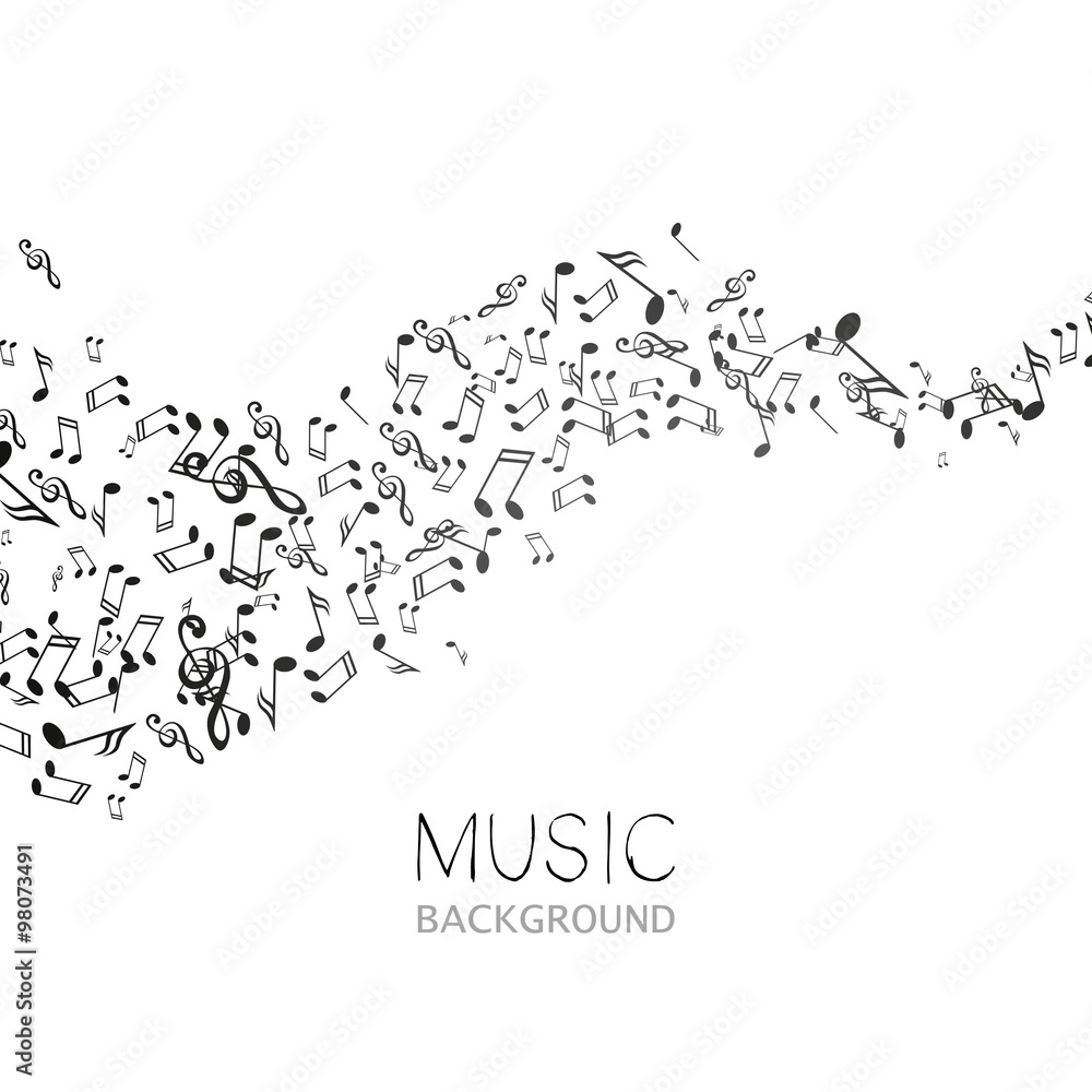 Naklejka premium Vector Illustration of an Abstract Music Background
