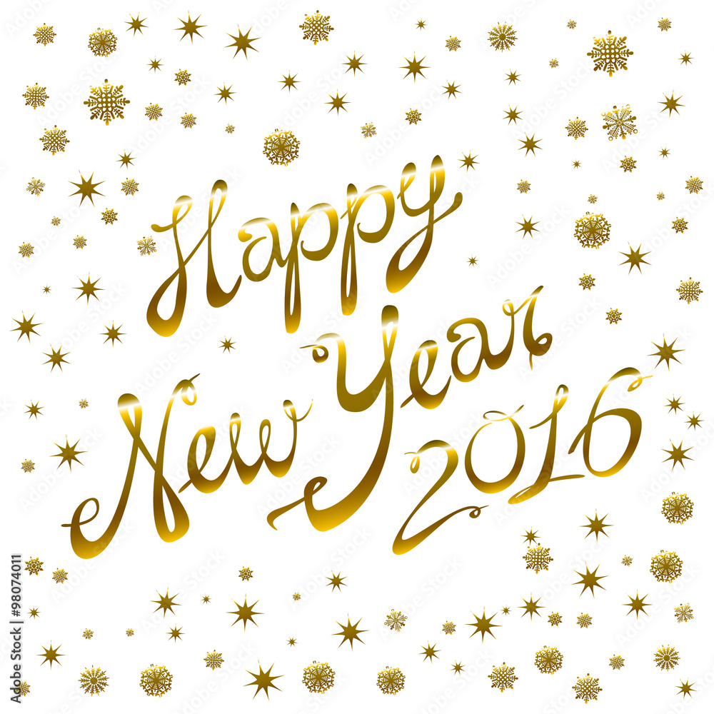 Vector - 2016 Happy New Year golden glowing Vector - 2016 Happy New Year golden glowing