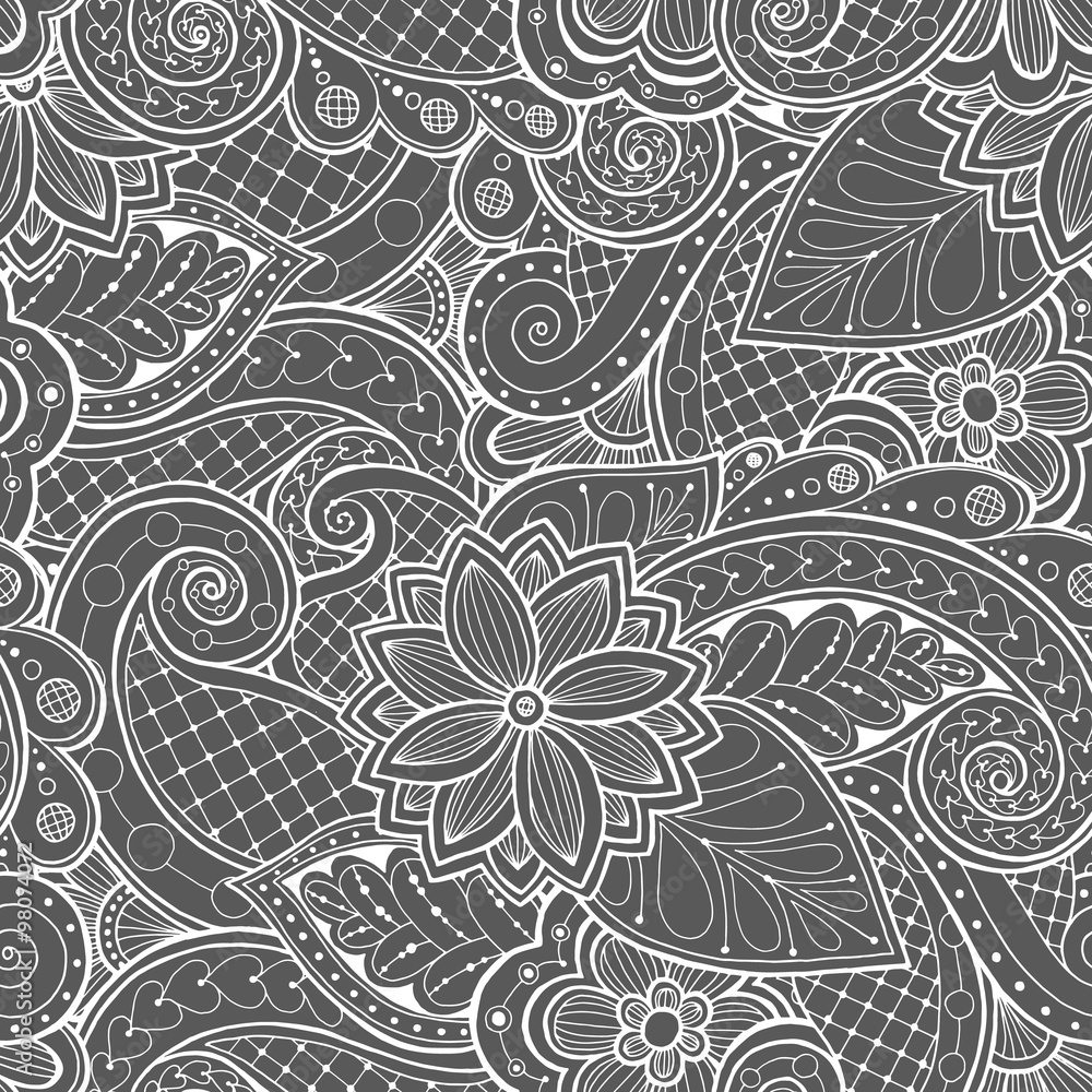 Doodle pattern with doodles, flowers and paisley. Doodle pattern with doodles, flowers and paisley.