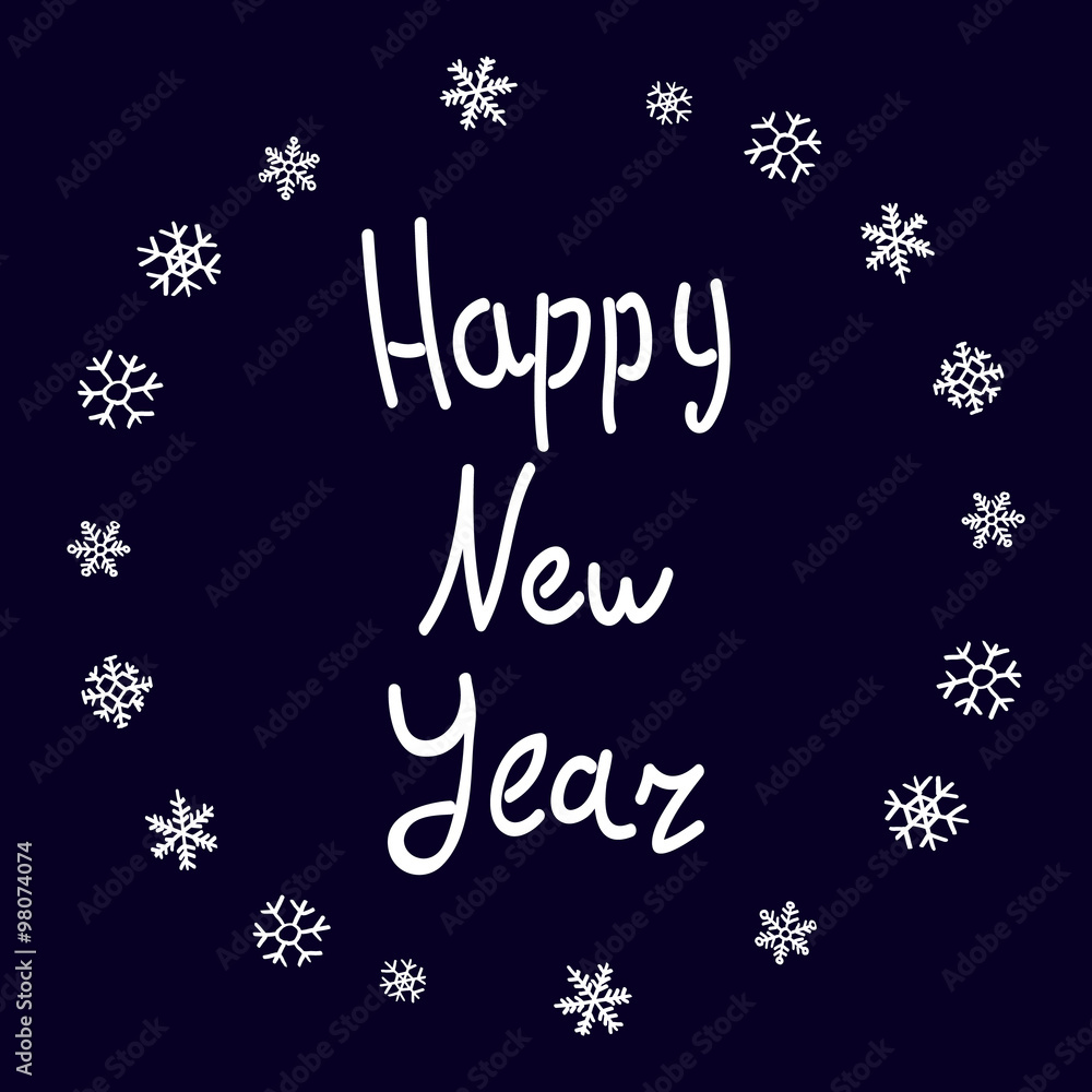 Happy New Year. Lettering 2016 card, greeting, decoration, Happy New Year. Lettering 2016 card, greeting, decoration,