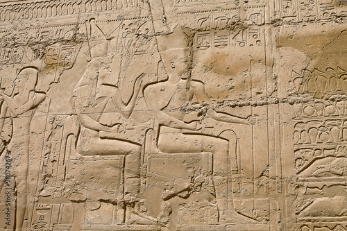 fragment of ancient Egyptian relief in Karnak Temple