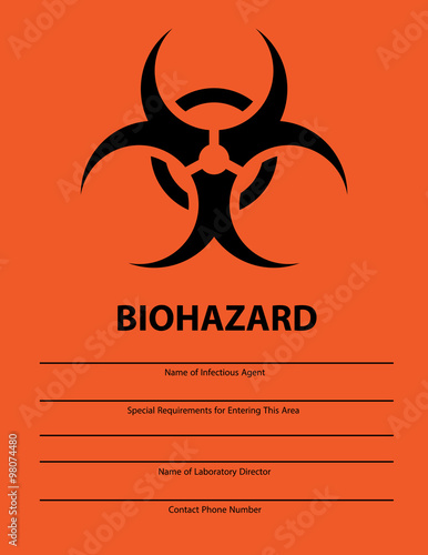 Biohazard Safety Sign Infectious Agent Poster