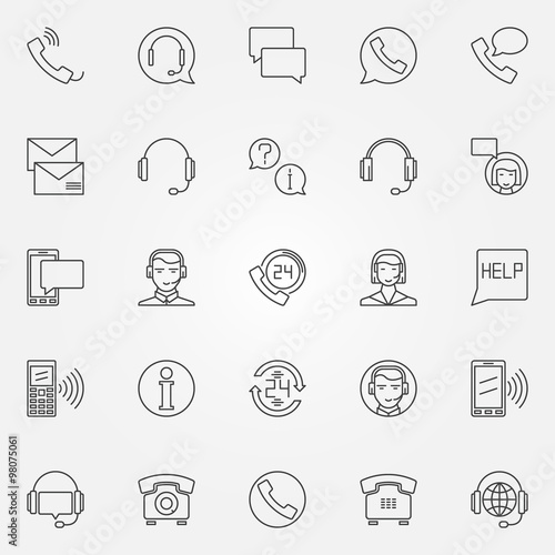 Support service icons set
