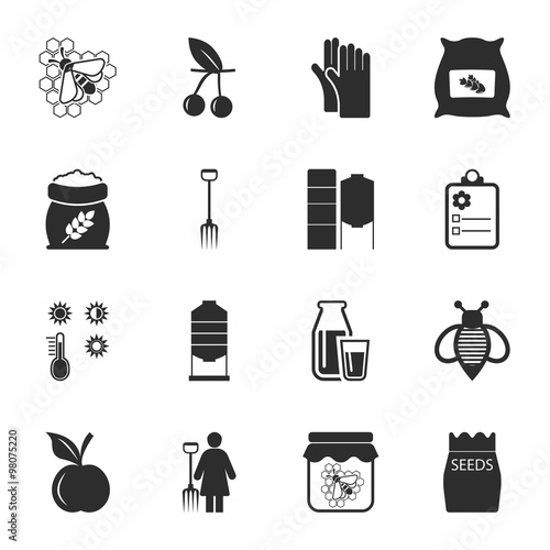 farm, gardening 16 icons universal set for web and mobile