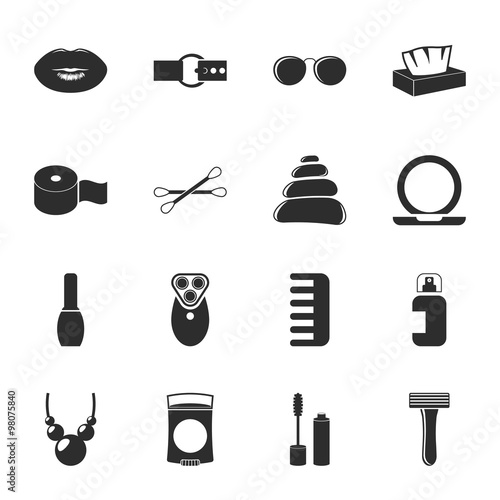 fashion, beauty 16 icons universal set for web and mobile