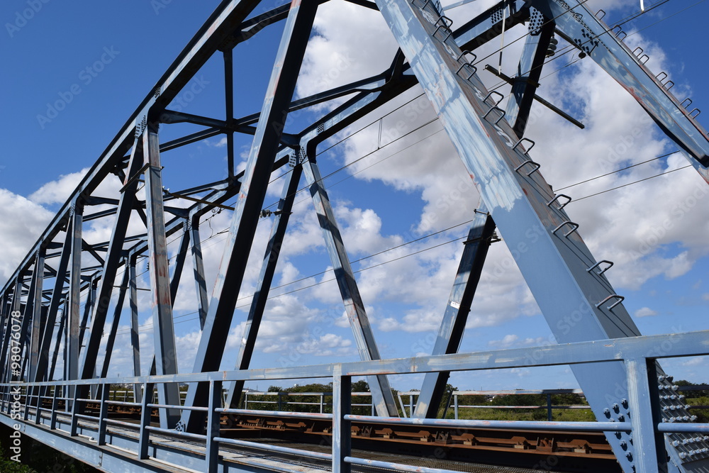 鉄橋(単線)/山形県の庄内地方で、赤川(一級河川)に架かる鉄橋(単線)を撮影した、ローカルイメージの写真です。 鉄橋(単線)/山形県の庄内地方で、赤川(一級河川)に架かる鉄橋(単線)を撮影した、ローカルイメージの写真です。