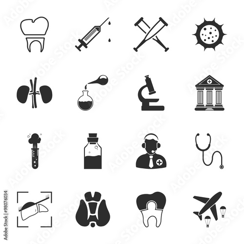 medicine 16 icons universal set for web and mobile photo