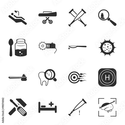 medicine 16 icons universal set for web and mobile