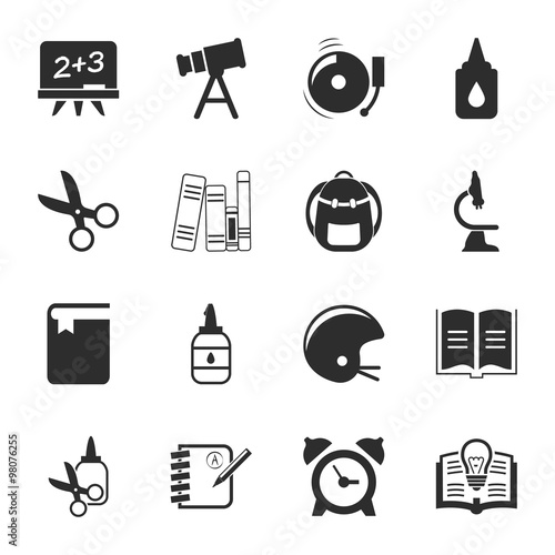 school 16 icons universal set for web and mobile