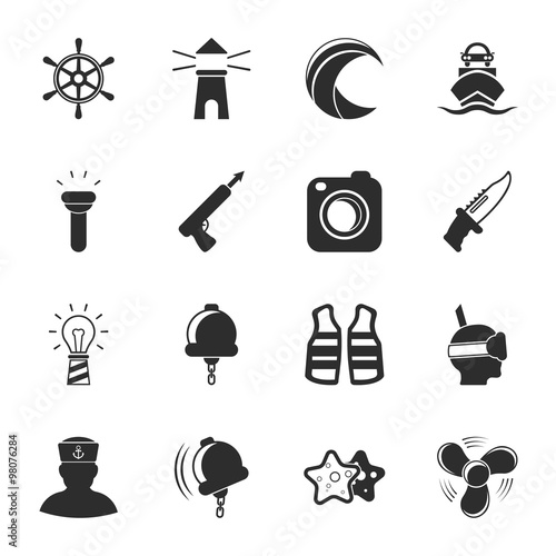 sea 16 icons universal set for web and mobile