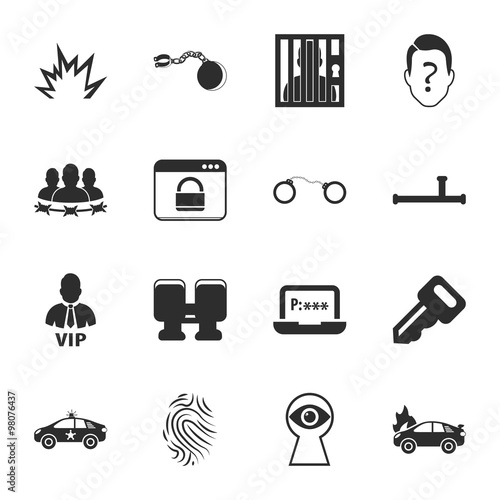 security 16 icons universal set for web and mobile