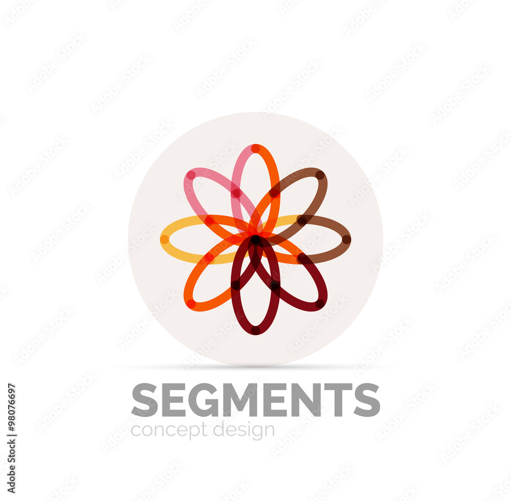 Abstract geometric linear hipster floral icon, frame design, flat style Abstract geometric linear hipster floral icon, frame design, flat style