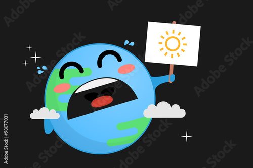 Global warming Earth vector illustration
