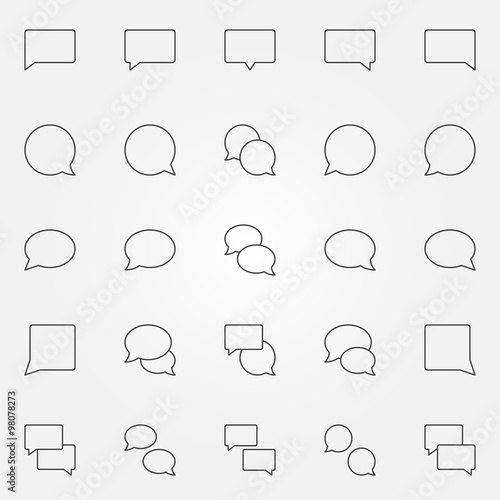 Speech bubble icons set