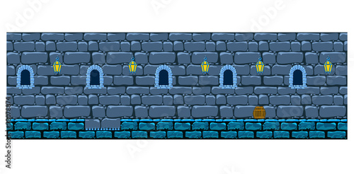 Repeating background stone wall of the castle.