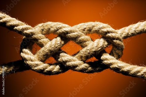 Close up shot of a rope with a knot