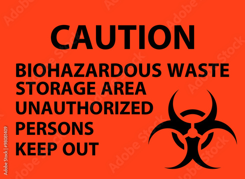 Biohazardous Waste Storage Area Poster