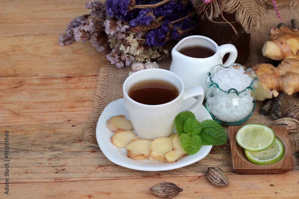 Ginger tea with lemon and honey delicious. Ginger tea with lemon and honey delicious.