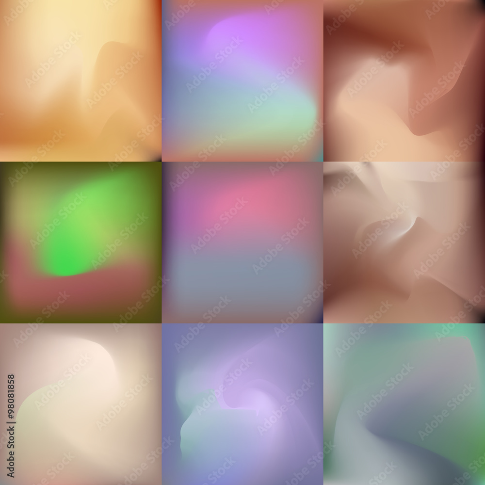 Fototapeta premium set of different colored backgrounds, crumpled texture, vector