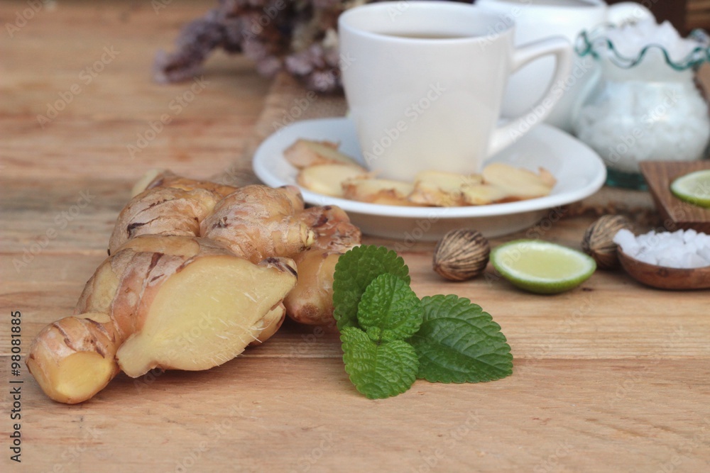 Ginger tea with lemon and honey delicious.