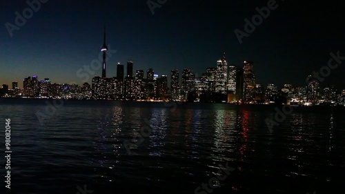 Toronto city skyline at night