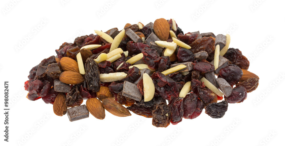 Fototapeta premium Chocolate plus nuts and cranberry trail mix