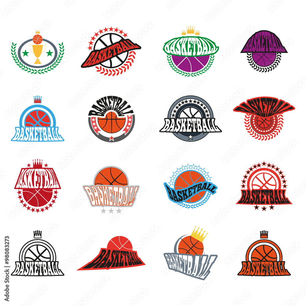 Basketball text badges variations Basketball text badges variations