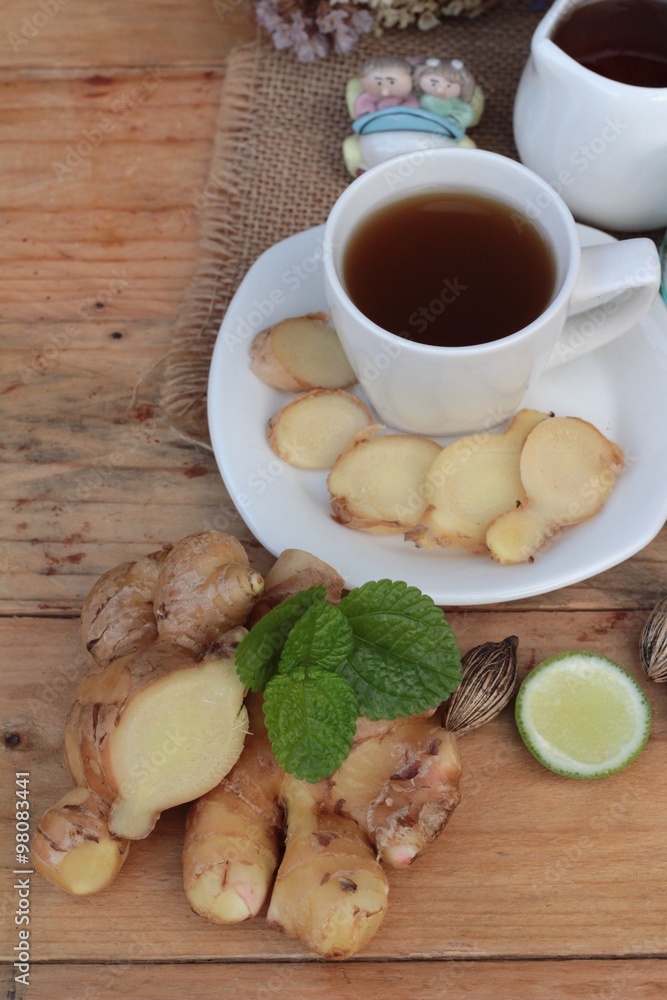 Ginger tea with lemon and honey delicious. Ginger tea with lemon and honey delicious.