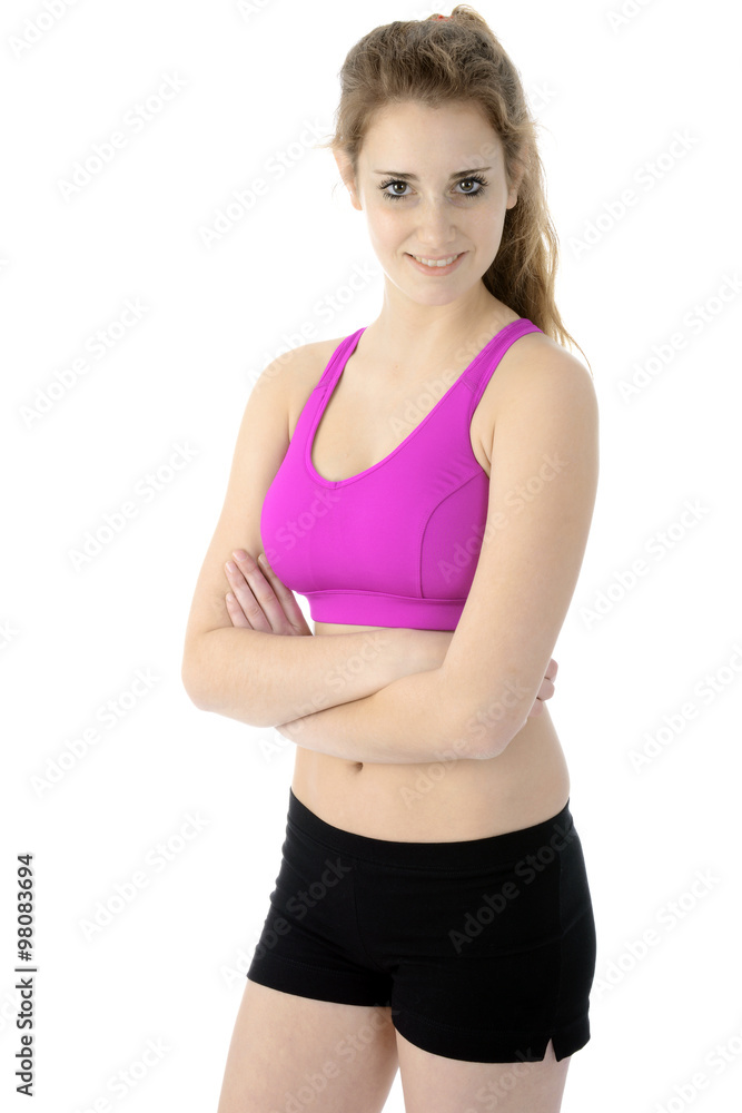 Sportliche Jugendliche trägt Sport-BH als Sportbekleidung Stock Photo |  Adobe Stock