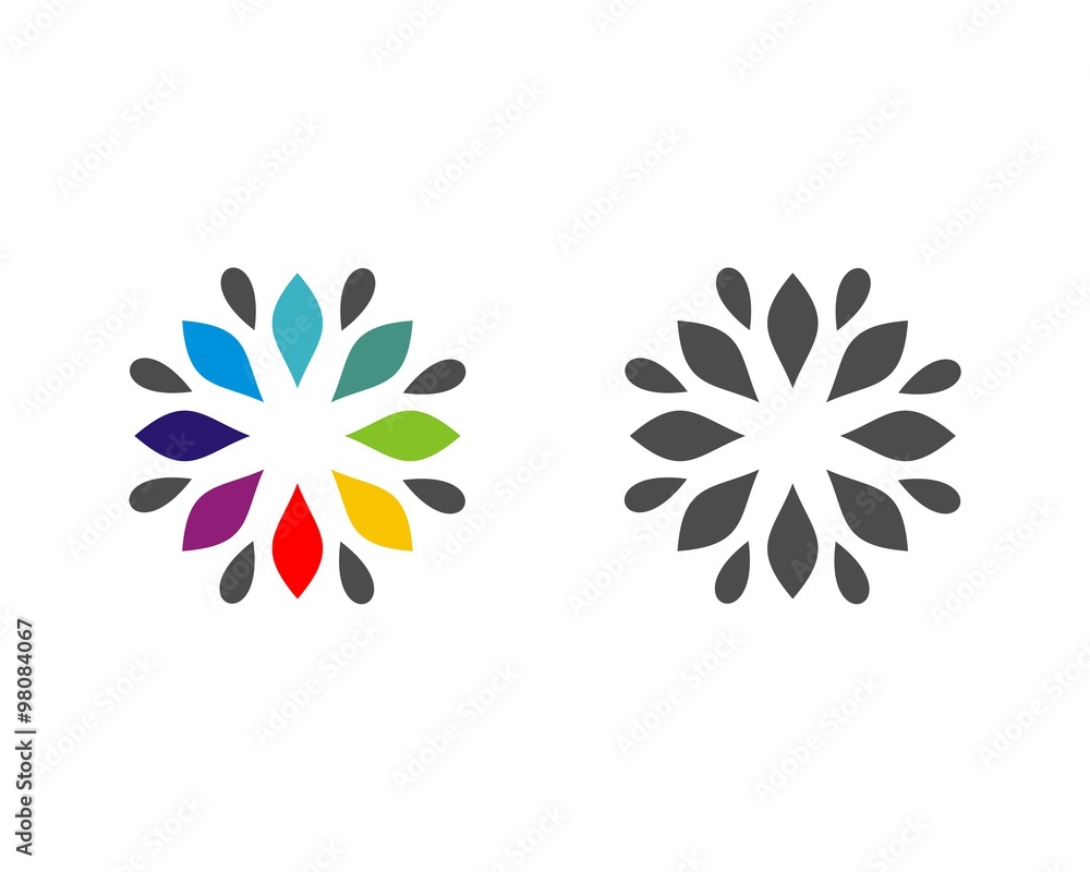 star flower colorful logo