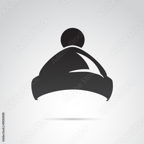 Winter, knit hat icon. Vector art.