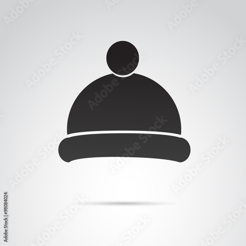 Winter, knit hat icon. Vector art.