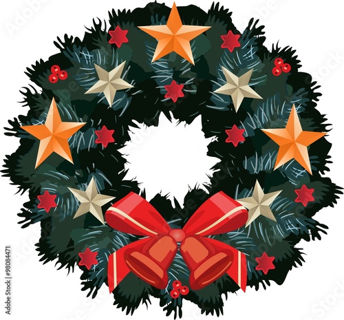 Christmas wreath vector 