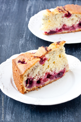 slice of cherry cake