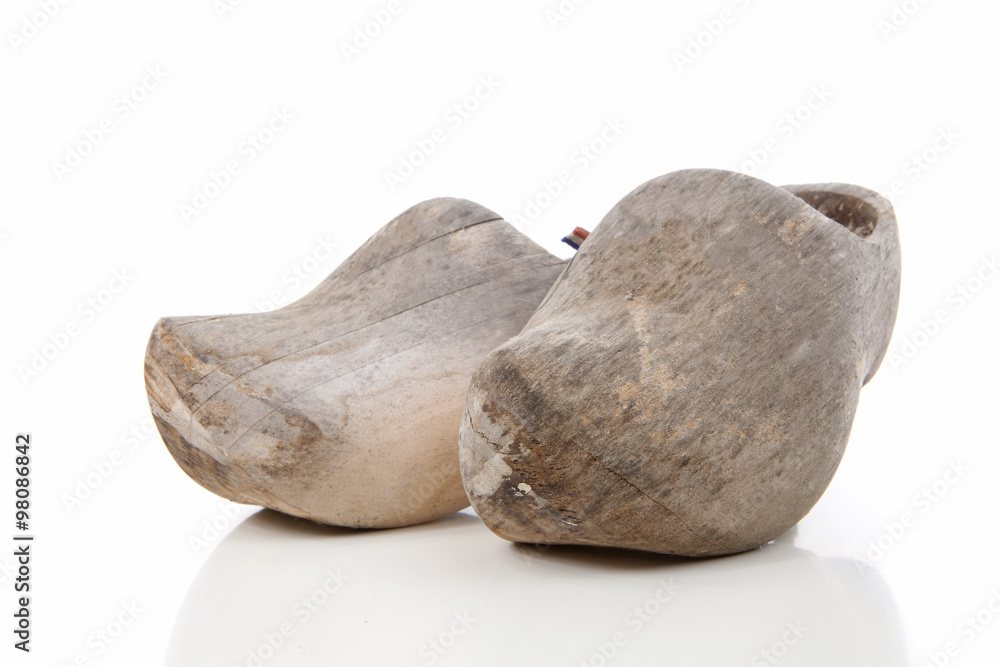 Old typical Dutch wooden shoes Old typical Dutch wooden shoes