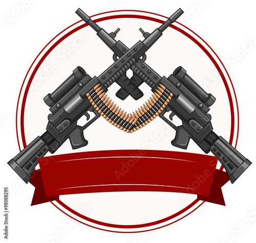 Logo design with fireguns