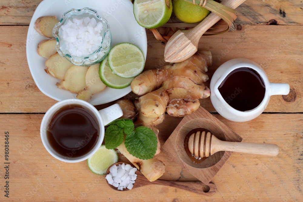 Ginger tea with lemon and honey delicious. Ginger tea with lemon and honey delicious.