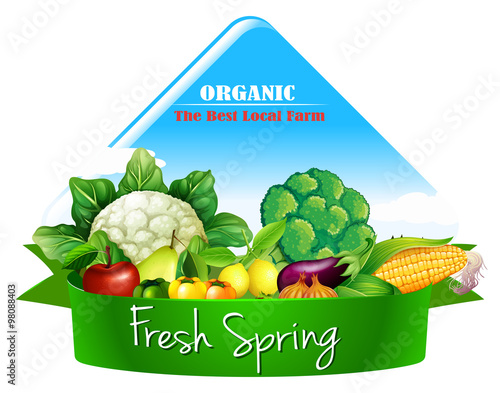 Logo design with many vegetables
