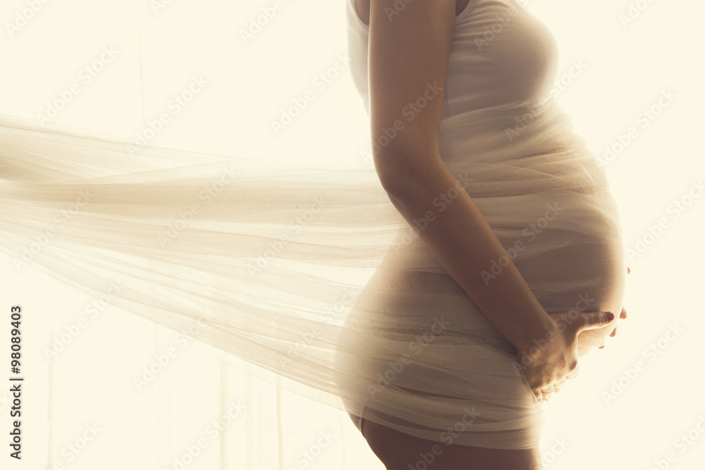 barriga mujer embarazada - obrazy, fototapety, plakaty 