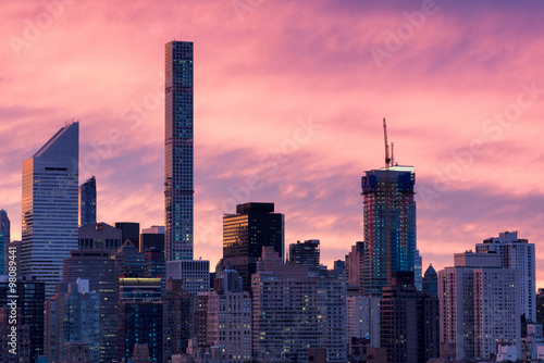 Manhattan at sunset, close-up image