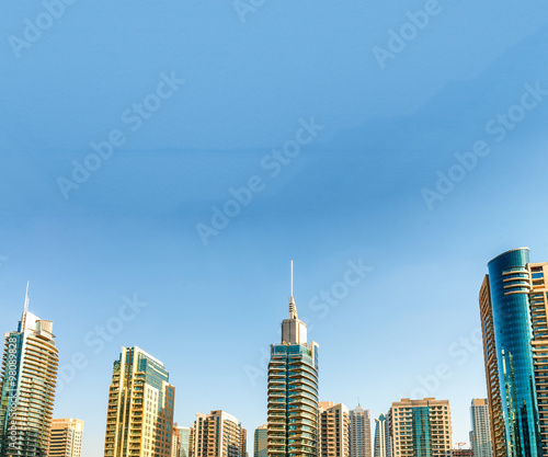 Dubai Marina. Skyscrapers on a beautiful day