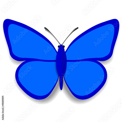 A dark blue paper butterfly